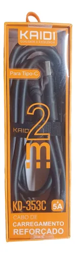 Cabo De Carregamento Reforçado Kaidi Kd-353m Tipo-micro 2 Metros